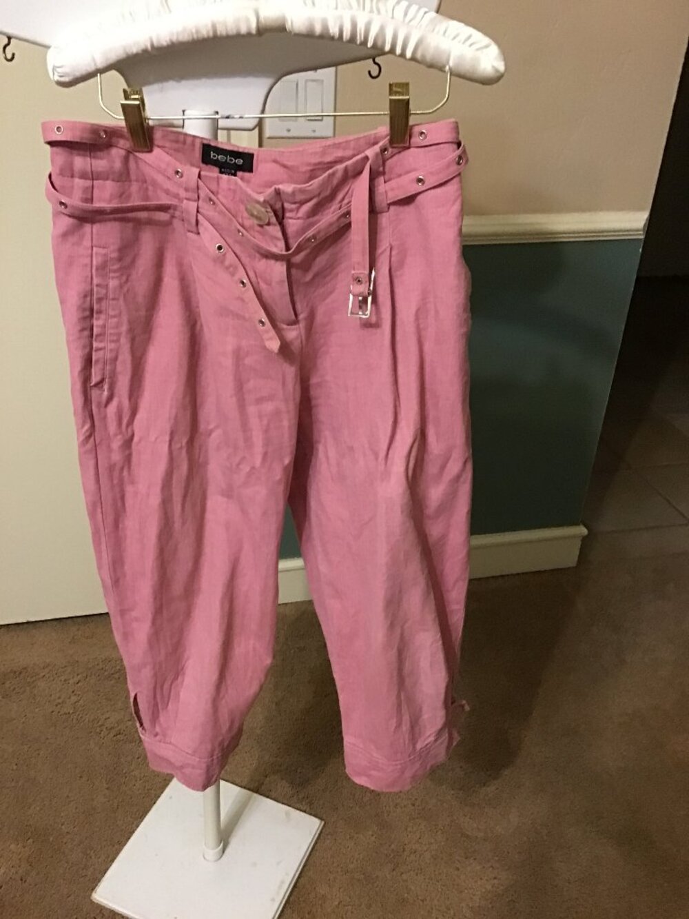 Bebe Light Red Denim Capris Pants